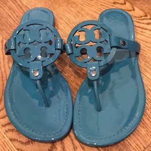 Tory Burch Miller Sandals Teal size 10.5 M